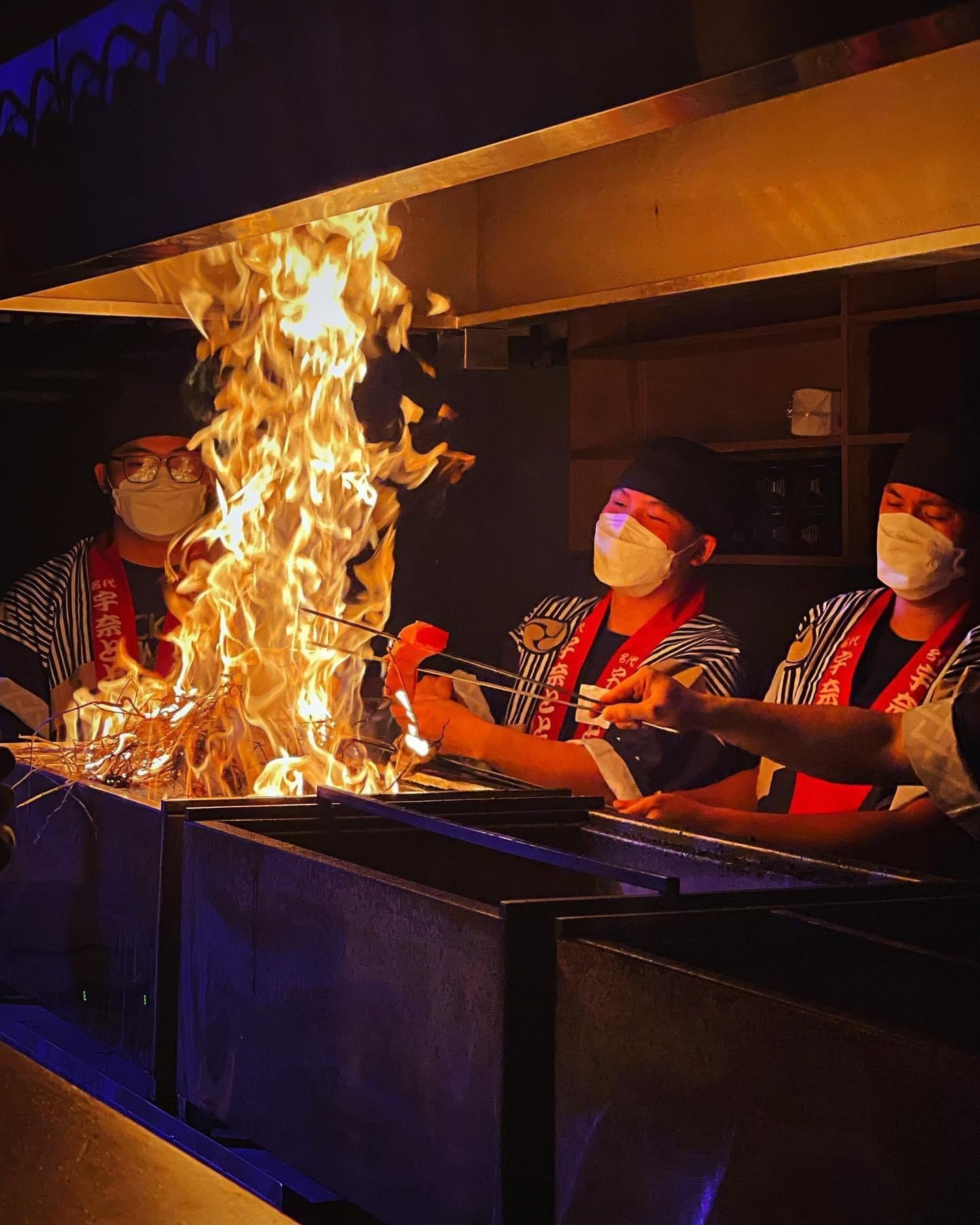 Các đầu bếp trong lễ hội Warayaki