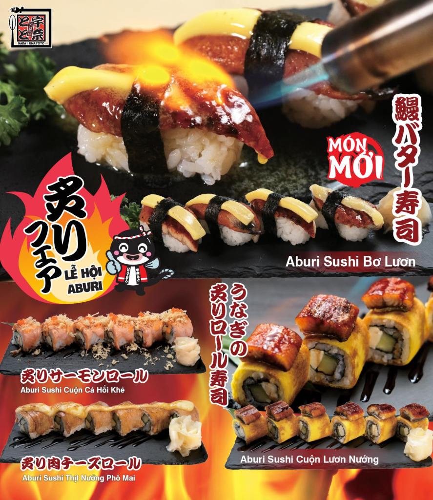 Cơm cuộn sushi chế biến bằng phương pháp Aburi