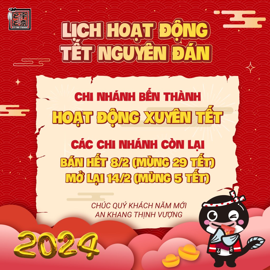 Thông báo lịch hoạt động Tết
