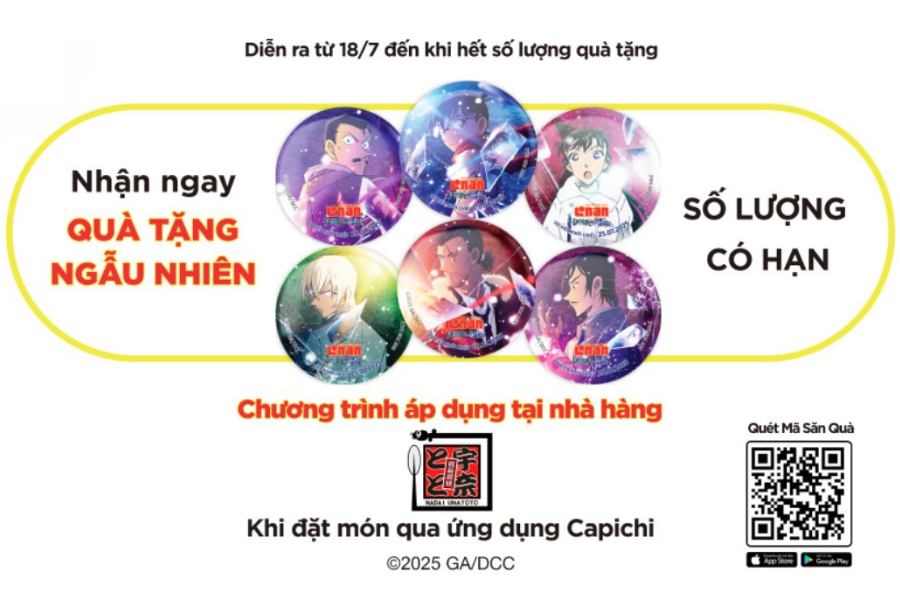 Số lượng huy hiệu phim Conan phát hành giới hạn trong mùa phim này