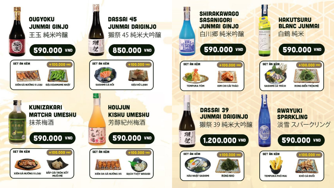 8 Dòng Sake 300ml Đa Dạng Cho Nhiều Khẩu Vị